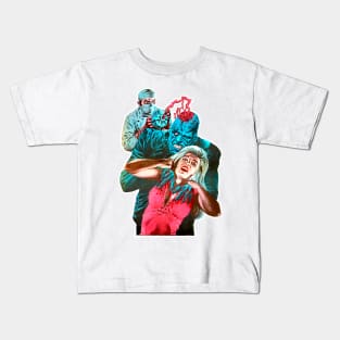 Lab monster attacks desperate woman Kids T-Shirt